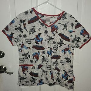 Marvel Spiderman Scrub Top L